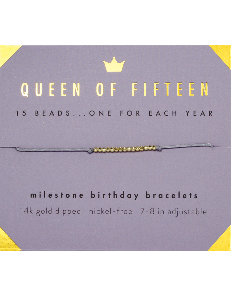 Queen of Fifteen Birthday Milestone Bracelet