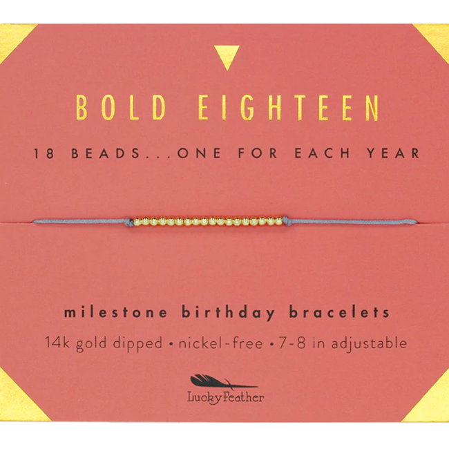 Bold Eighteen Birthday Milestone Bracelet