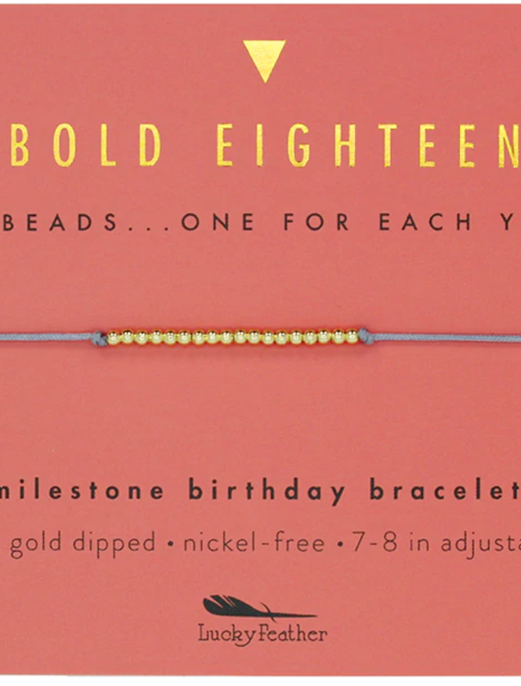 Bold Eighteen Birthday Milestone Bracelet