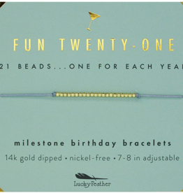 Fun Twenty-One Birthday Milestone Bracelet