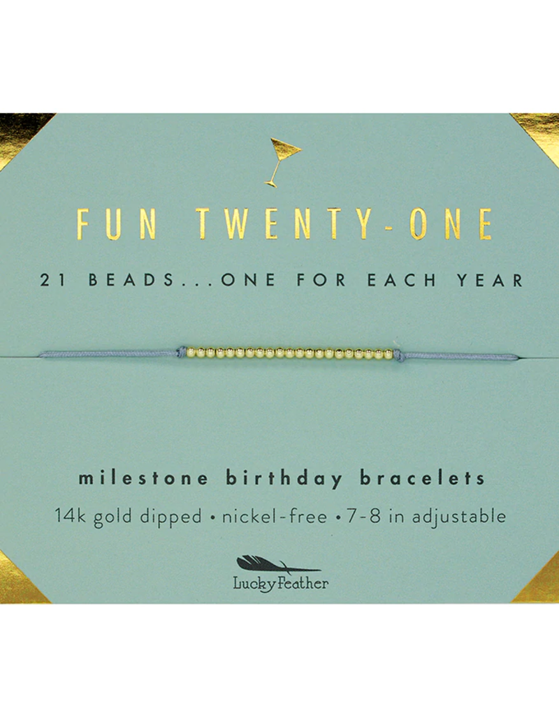 Fun Twenty-One Birthday Milestone Bracelet