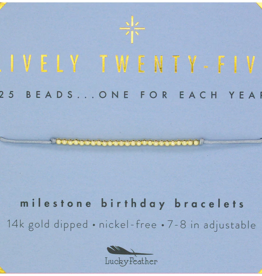 Lively Twenty-Five Birthday Milestone Bracelet