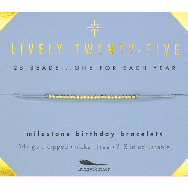 Lively Twenty-Five Birthday Milestone Bracelet