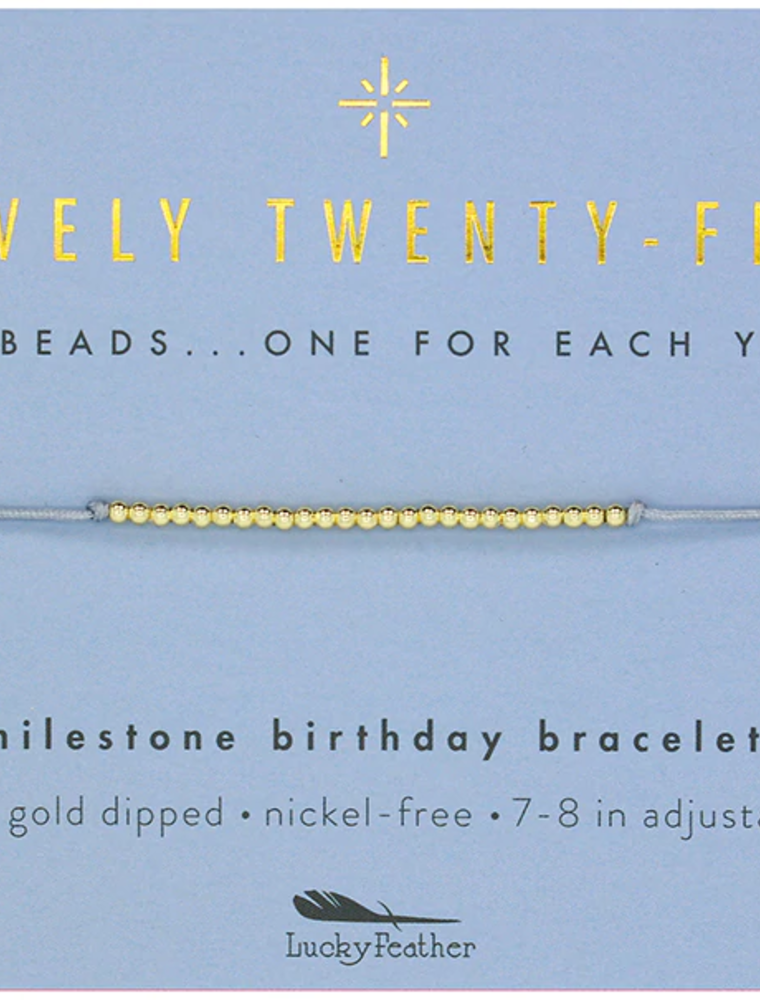 Lively Twenty-Five Birthday Milestone Bracelet