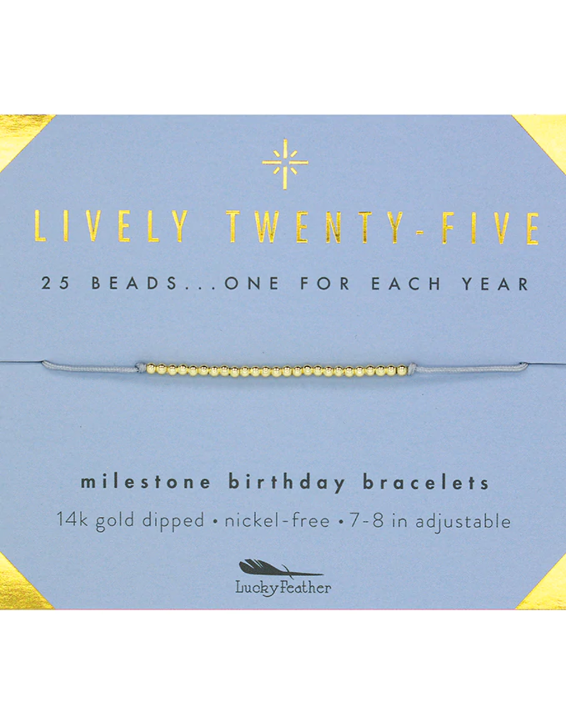 Lively Twenty-Five Birthday Milestone Bracelet