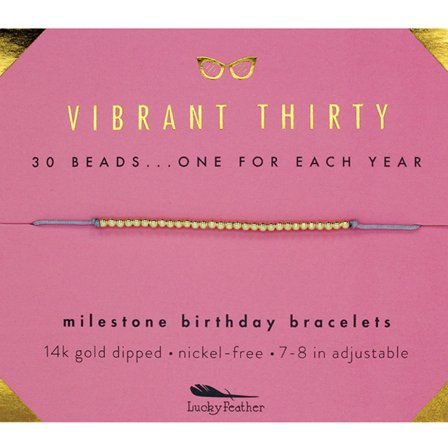 Vibrant Thirty Birthday Milestone Bracelet