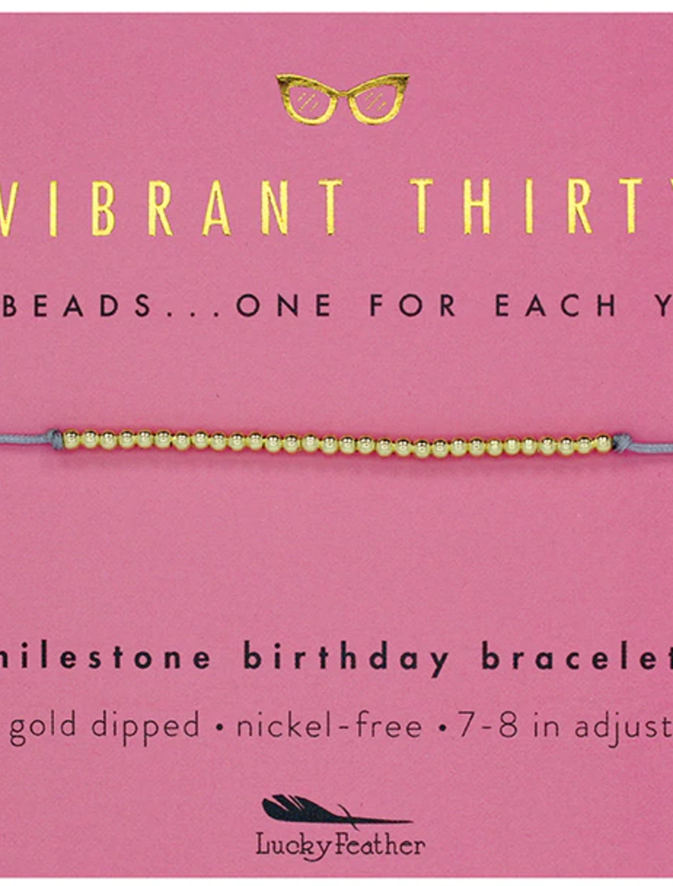 Vibrant Thirty Birthday Milestone Bracelet