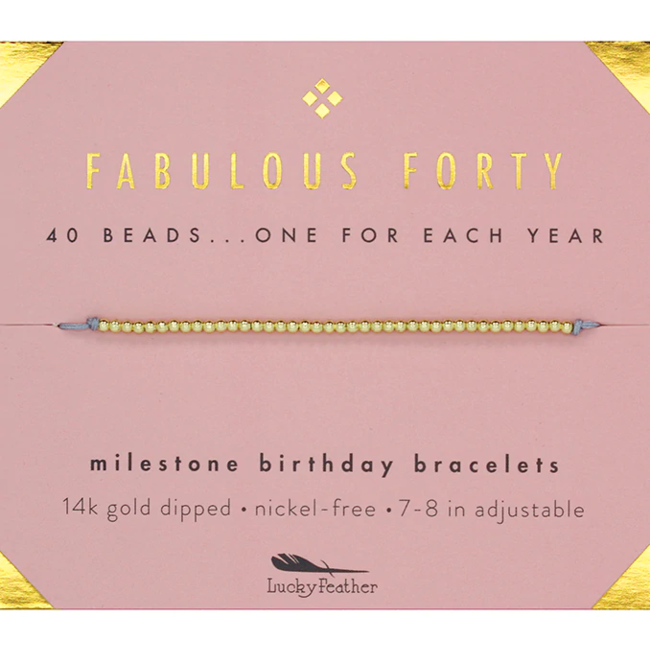 Fabulous Forty Birthday Milestone Bracelet