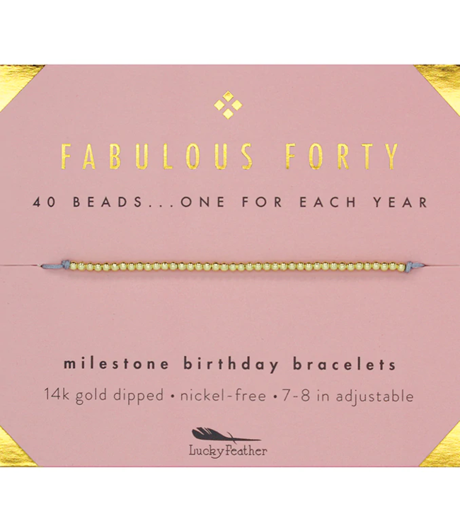 Fabulous Forty Birthday Milestone Bracelet