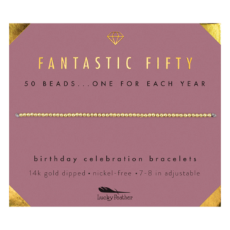 LUCKY FEATHER Fantastic Fifty Birthday Milestone Bracelet