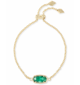 KENDRA SCOTT DESIGN Elaina Gold Adjustable Chain Bracelet in Emerald Cats Eye