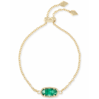 KENDRA SCOTT DESIGN Elaina Gold Adjustable Chain Bracelet in Emerald Cats Eye