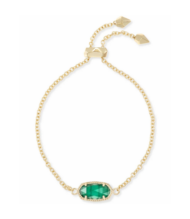 Elaina Gold Adjustable Chain Bracelet in Emerald Cats Eye