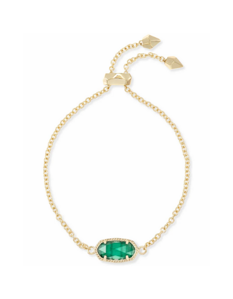 KENDRA SCOTT DESIGN Elaina Gold Adjustable Chain Bracelet in Emerald Cats Eye