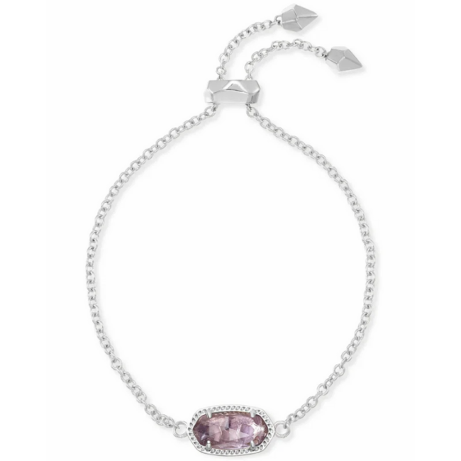 Elaina Silver Adjustable Chain Bracelet in Amethyst