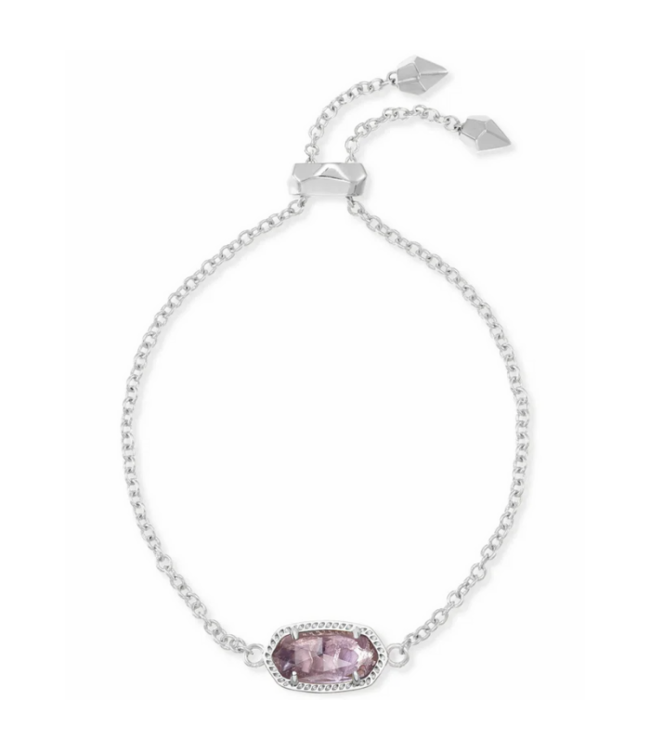 Elaina Silver Adjustable Chain Bracelet in Amethyst