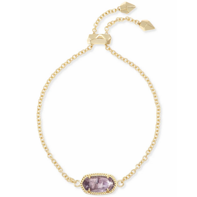 Elaina Gold Adjustable Chain Bracelet in Amethyst