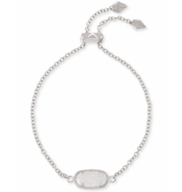 KENDRA SCOTT DESIGN Elaina Silver Adjustable Chain Bracelet in Iridescent Drusy