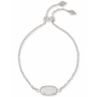 KENDRA SCOTT DESIGN Elaina Silver Adjustable Chain Bracelet in Iridescent Drusy