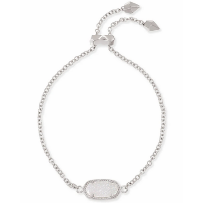 Elaina Silver Adjustable Chain Bracelet in Iridescent Drusy