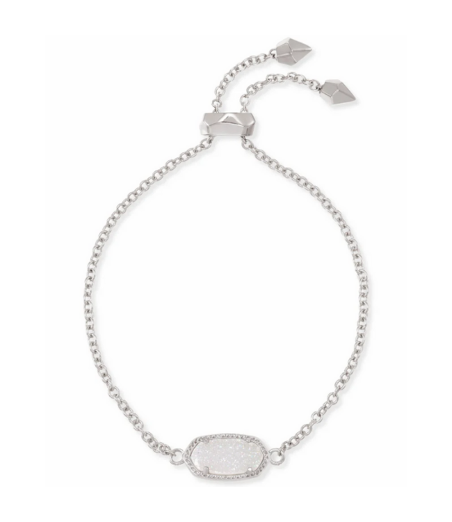 Elaina Silver Adjustable Chain Bracelet in Iridescent Drusy