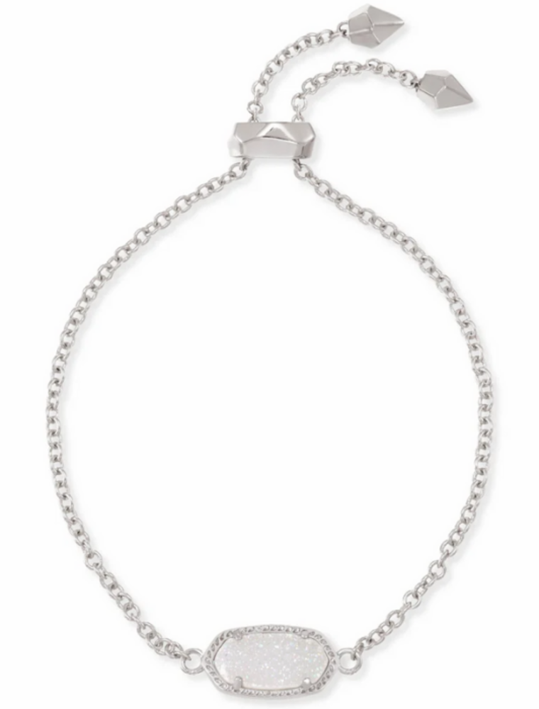 KENDRA SCOTT DESIGN Elaina Silver Adjustable Chain Bracelet in Iridescent Drusy
