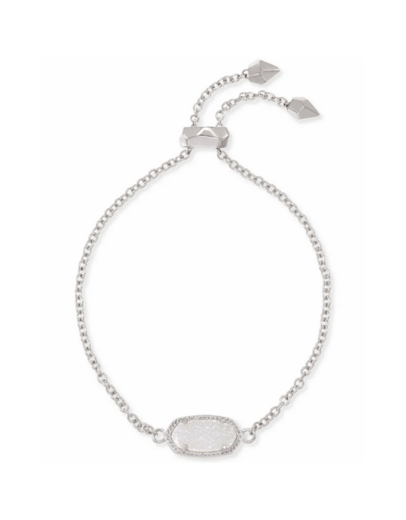 KENDRA SCOTT DESIGN Elaina Silver Adjustable Chain Bracelet in Iridescent Drusy