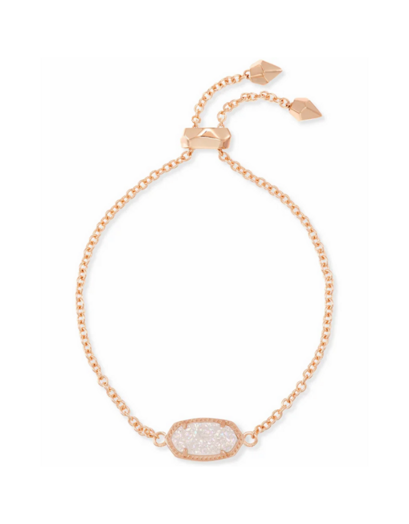 KENDRA SCOTT DESIGN Elaina Rose Gold Adjustable Chain Bracelet in Iridescent Drusy