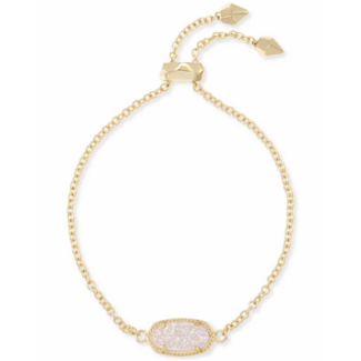 KENDRA SCOTT DESIGN Elaina Gold Adjustable Chain Bracelet in Iridescent Drusy