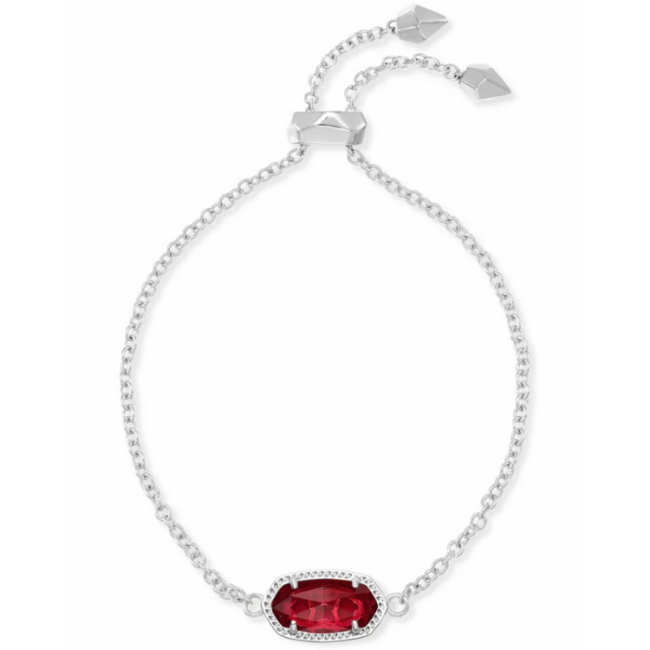 Elaina Silver Adjustable Chain Bracelet in Berry