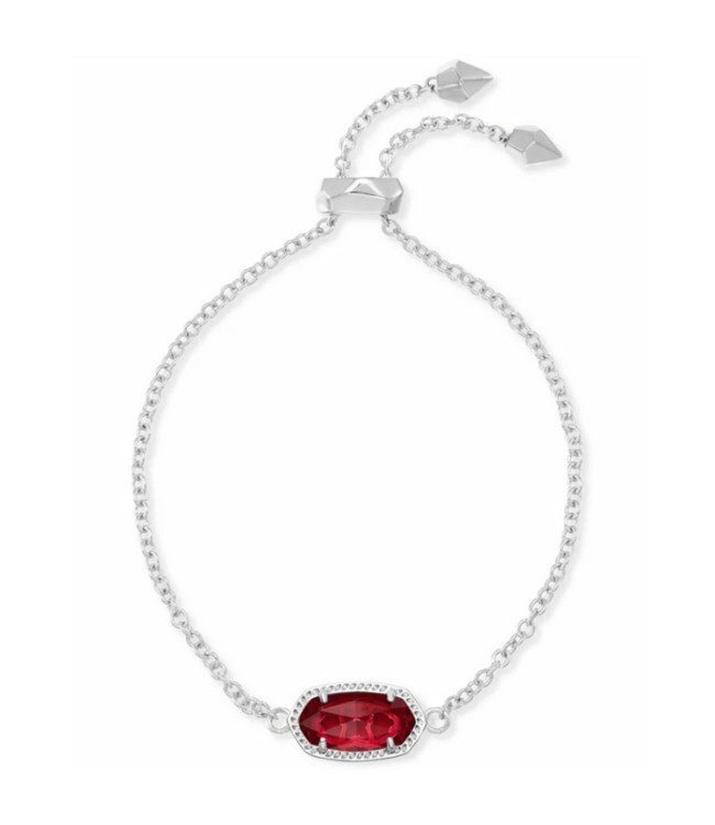 Elaina Silver Adjustable Chain Bracelet in Berry
