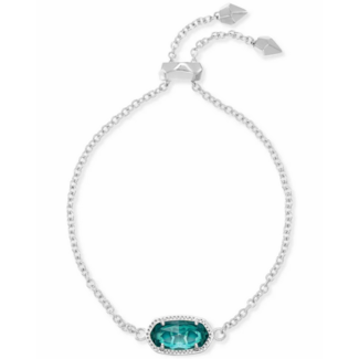 KENDRA SCOTT DESIGN Elaina Silver Adjustable Chain Bracelet in London Blue