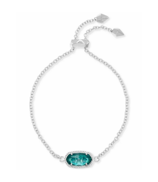 KENDRA SCOTT DESIGN Elaina Silver Adjustable Chain Bracelet in London Blue