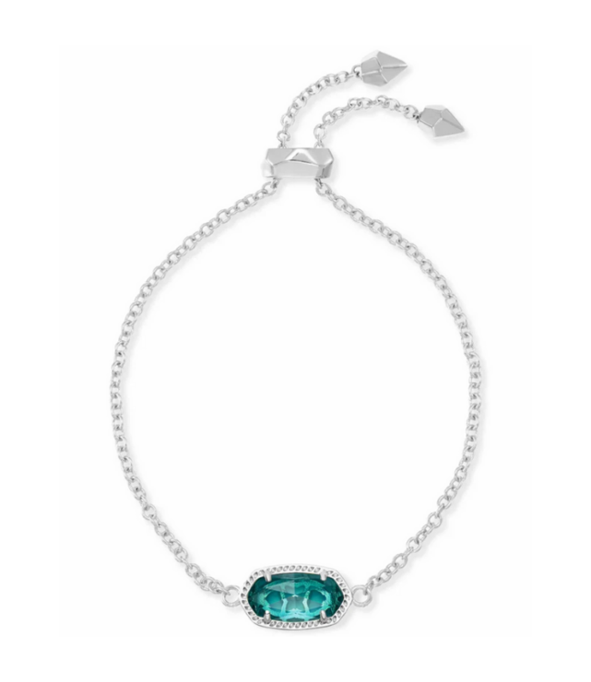 Elaina Silver Adjustable Chain Bracelet in London Blue