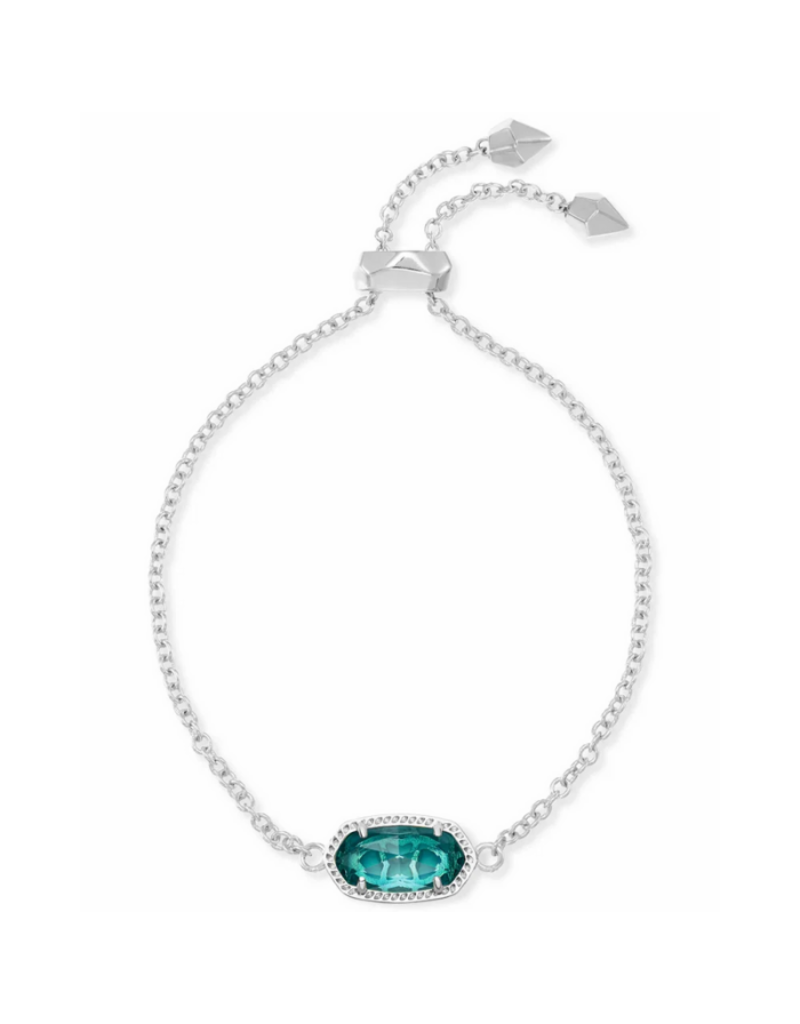 KENDRA SCOTT DESIGN Elaina Silver Adjustable Chain Bracelet in London Blue