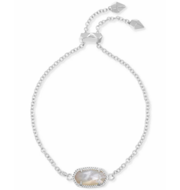 KENDRA SCOTT DESIGN Elaina Silver Adjustable Chain Bracelet in Ivory Pearl