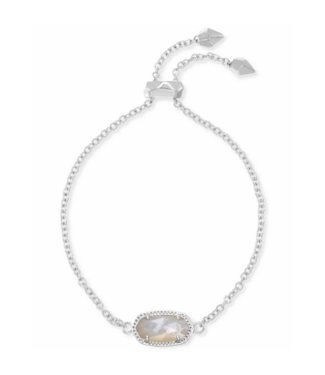 KENDRA SCOTT DESIGN Elaina Silver Adjustable Chain Bracelet in Ivory Pearl