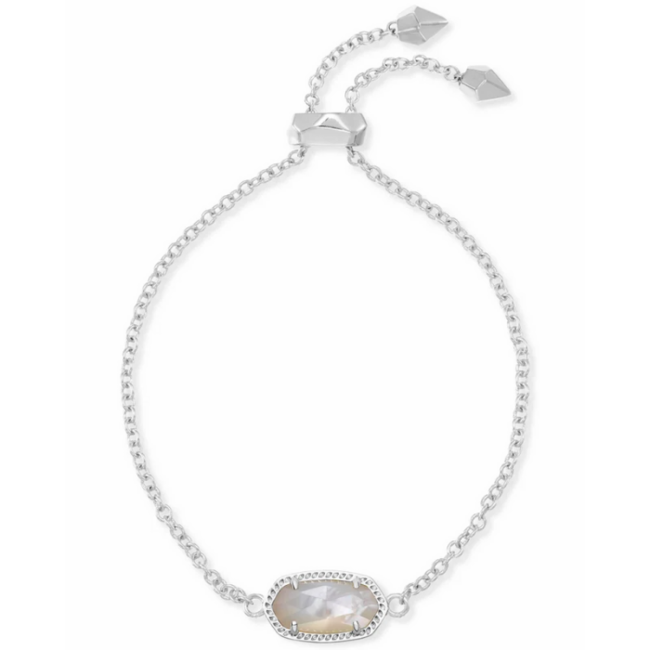 Elaina Silver Adjustable Chain Bracelet in Ivory Pearl