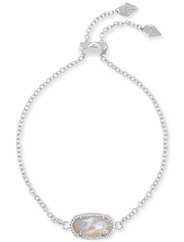 KENDRA SCOTT DESIGN Elaina Silver Adjustable Chain Bracelet in Ivory Pearl