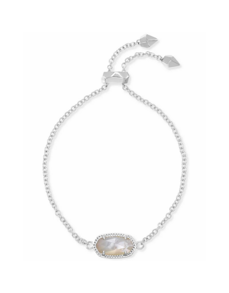 KENDRA SCOTT DESIGN Elaina Silver Adjustable Chain Bracelet in Ivory Pearl