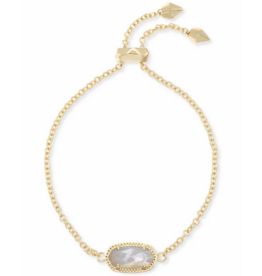 KENDRA SCOTT DESIGN Elaina Gold Adjustable Chain Bracelet in Ivory Pearl