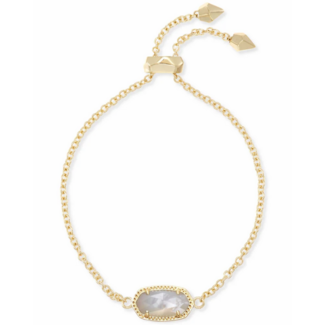 KENDRA SCOTT DESIGN Elaina Gold Adjustable Chain Bracelet in Ivory Pearl