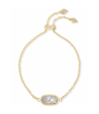 KENDRA SCOTT DESIGN Elaina Gold Adjustable Chain Bracelet in Ivory Pearl