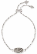 KENDRA SCOTT DESIGN Elaina Silver Adjustable Chain Bracelet in Platinum Drusy