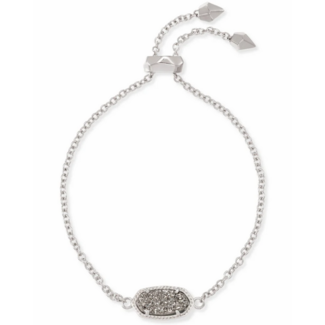 KENDRA SCOTT DESIGN Elaina Silver Adjustable Chain Bracelet in Platinum Drusy
