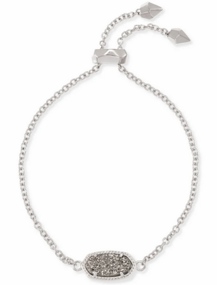 KENDRA SCOTT DESIGN Elaina Silver Adjustable Chain Bracelet in Platinum Drusy