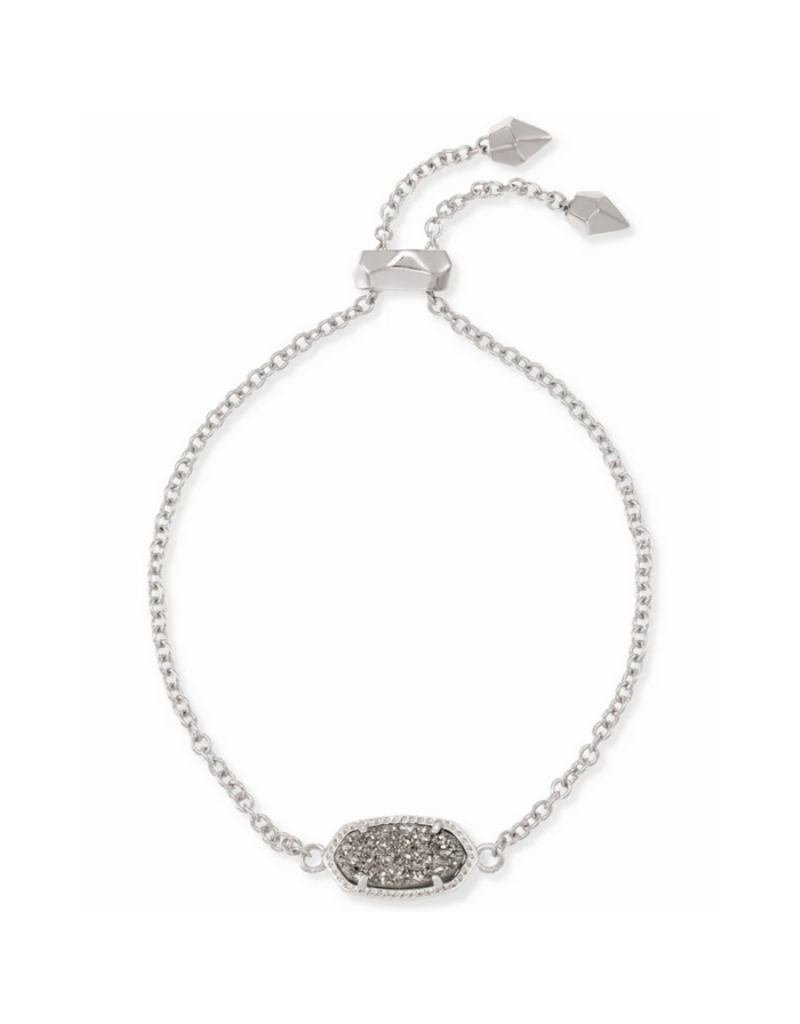 KENDRA SCOTT DESIGN Elaina Silver Adjustable Chain Bracelet in Platinum Drusy