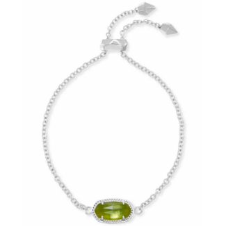 KENDRA SCOTT DESIGN Elaina Silver Adjustable Chain Bracelet in Peridot Illusion
