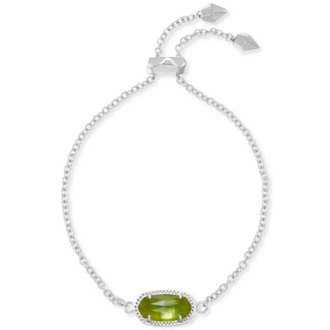 Elaina Silver Adjustable Chain Bracelet in Peridot Illusion