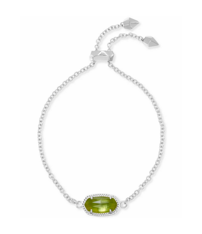 Elaina Silver Adjustable Chain Bracelet in Peridot Illusion